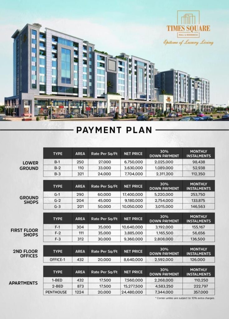 Times Square Mall Payment Plan 